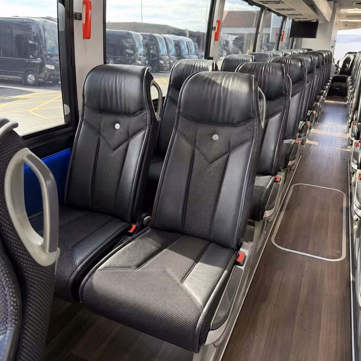 56 passenger charter bus inside